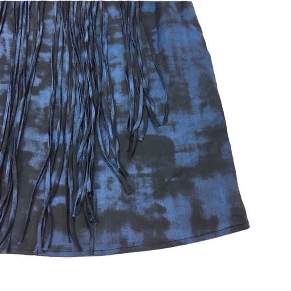 Dkny Jeans Tie Dye Fringe Shift Dress In Blue/Black - Picture 6 of 7
